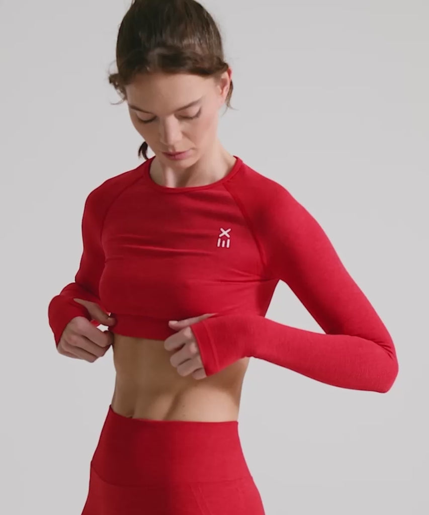 Definex Seamless Spor Crop Long — Scarlet, Video 1