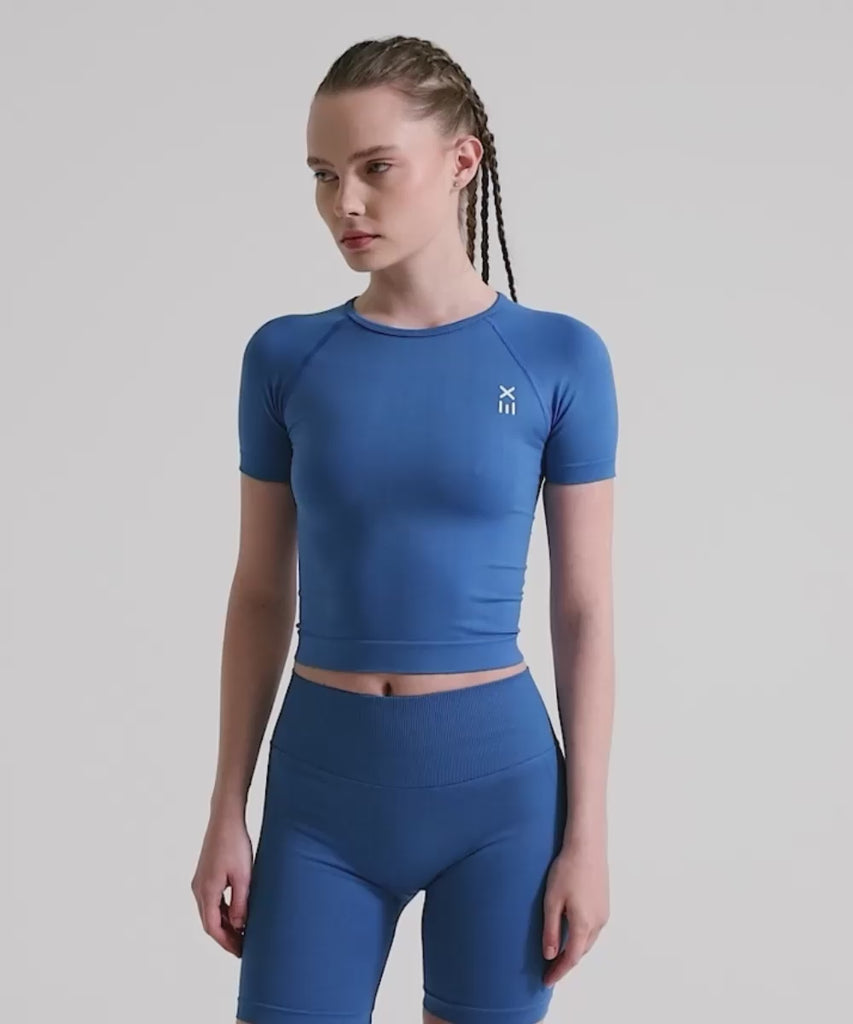 Definex Seamless Spor T-shirt — Mavi, Video 1
