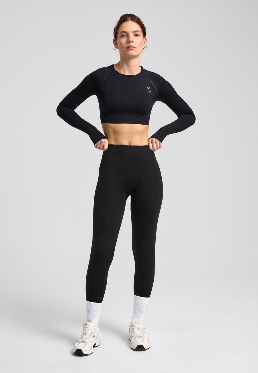 Definex Seamless Spor Tayt Long — Siyah, detay 2