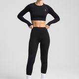 Definex Seamless Spor Tayt Long — Siyah, detay 2