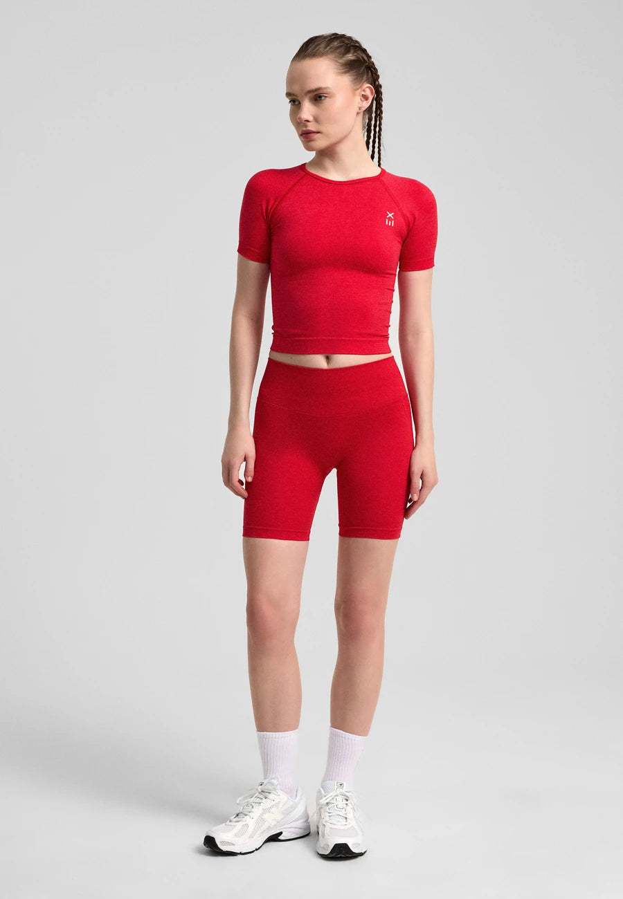 Definex Seamless Spor T-shirt — Scarlet