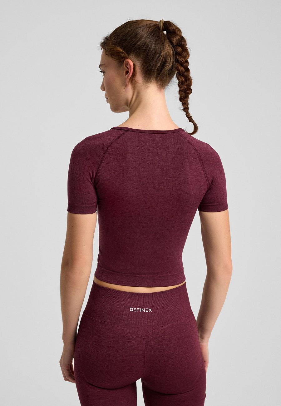 Definex Seamless Spor T-shirt — Cherry, detay 2