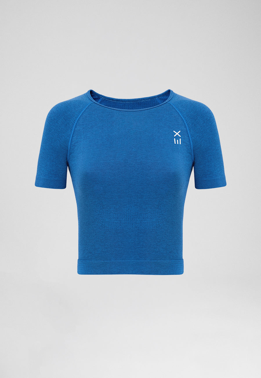 Definex Seamless Spor T-shirt — Mavi, detay 3