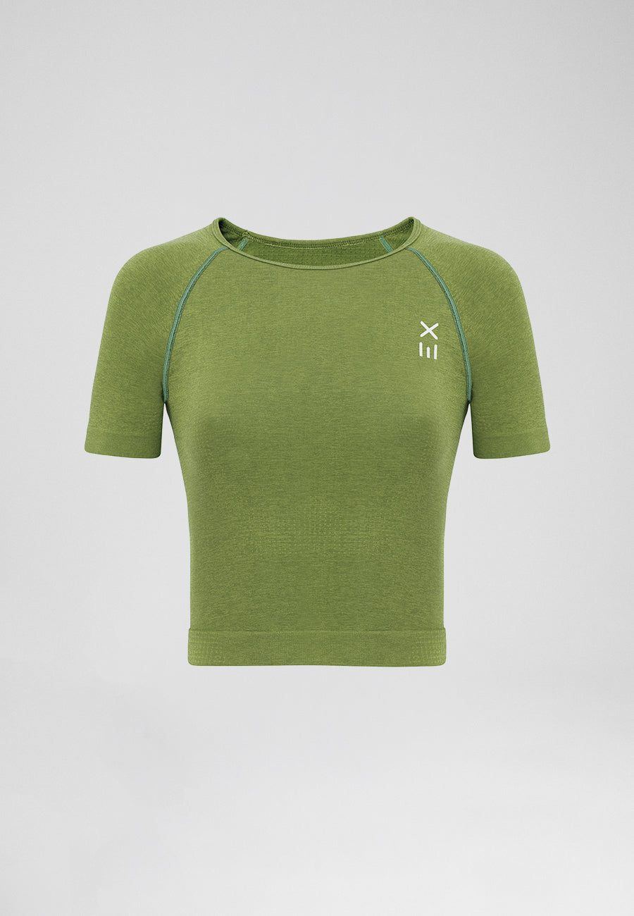 Definex Seamless Spor T-shirt — Olive, detay 3