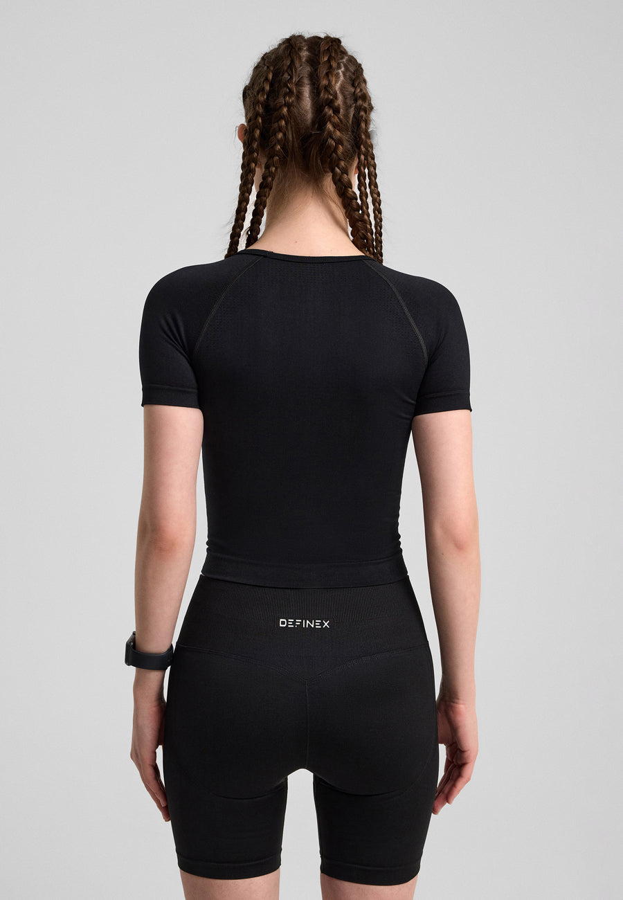Definex Seamless Spor T-shirt — Siyah, detay 2